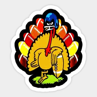 Turkey Football Thanksgiving Sticker